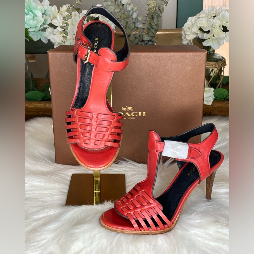 NIB Authentic COACH Izzy Mat Calf Heels